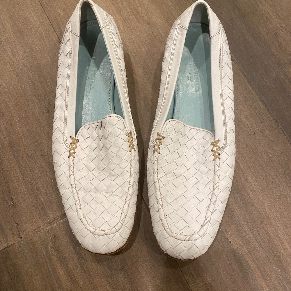 Bottega white loafers